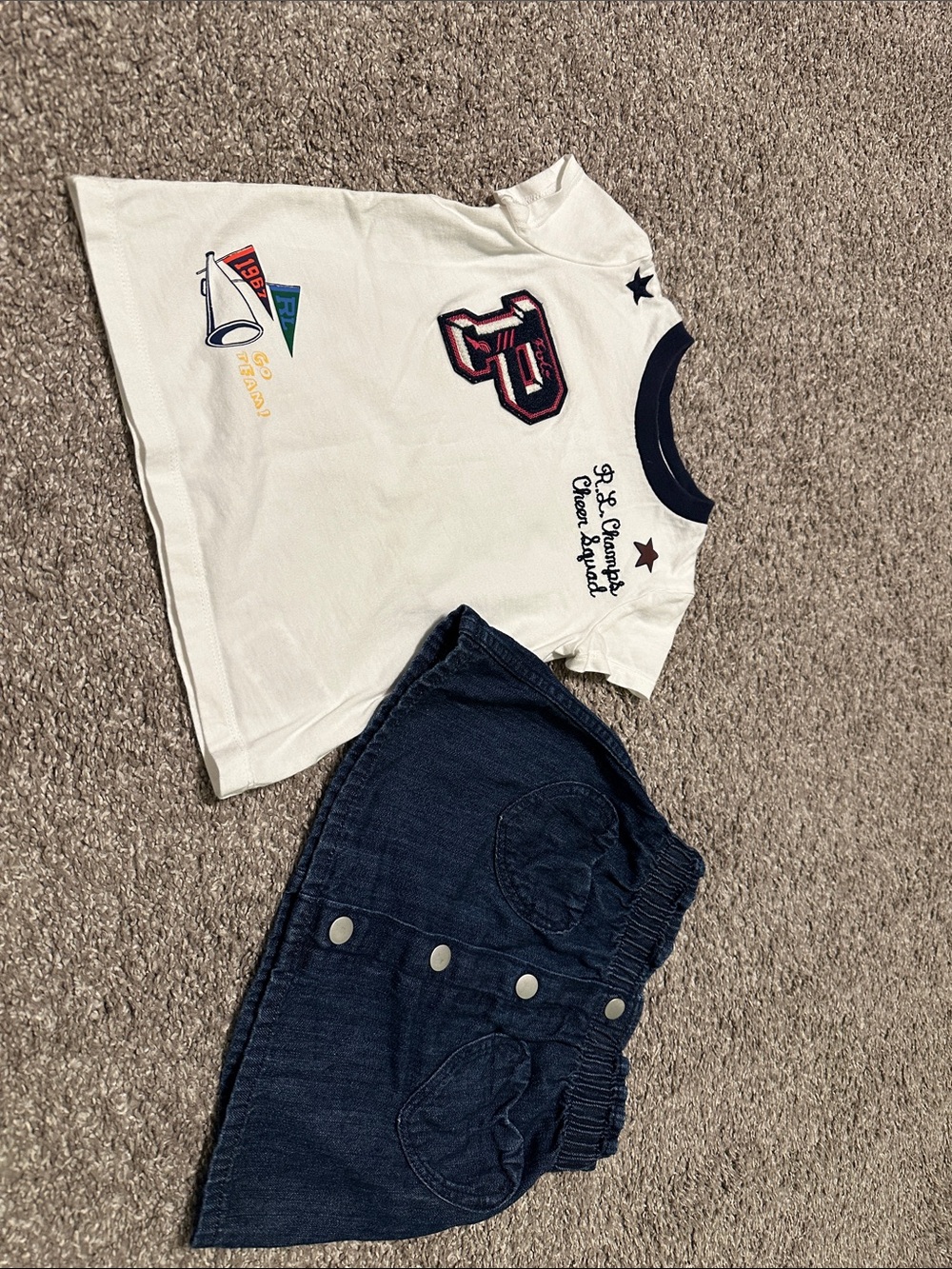 Ralph Lauren 3 T Girls T shirt + Old Navy 3 T Denim skirt